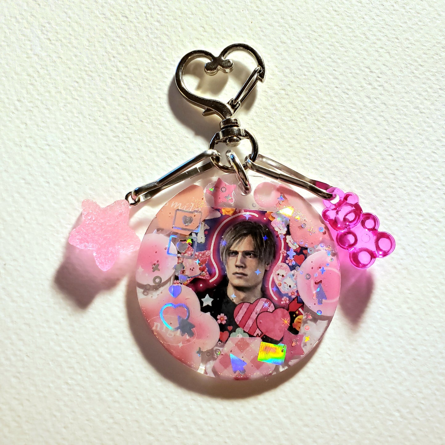 Leon Kennedy Pink Keychain