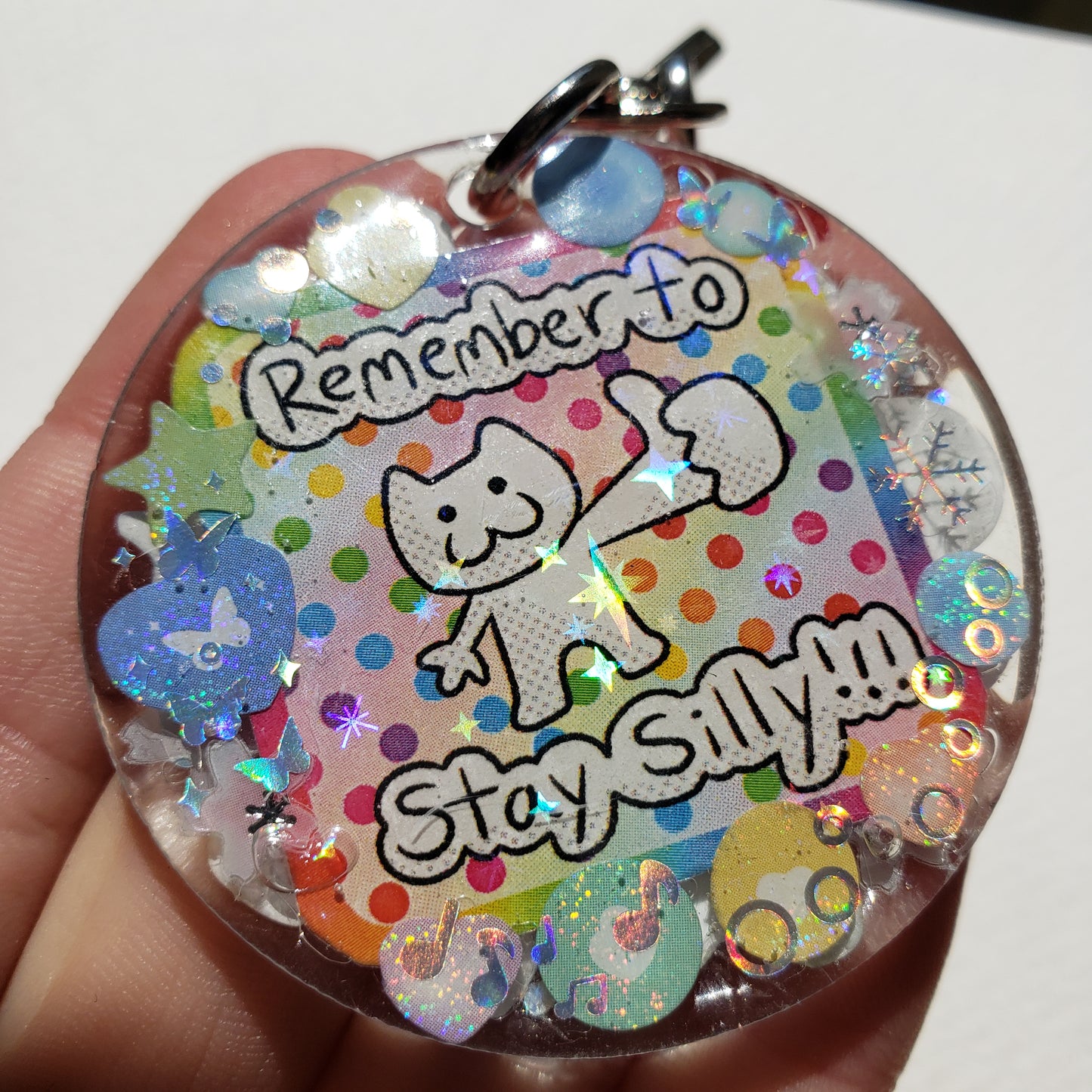 Stay Silly Rainbow Keychain