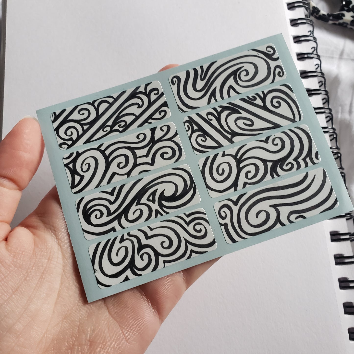 Black Swirls Sticker Sheet
