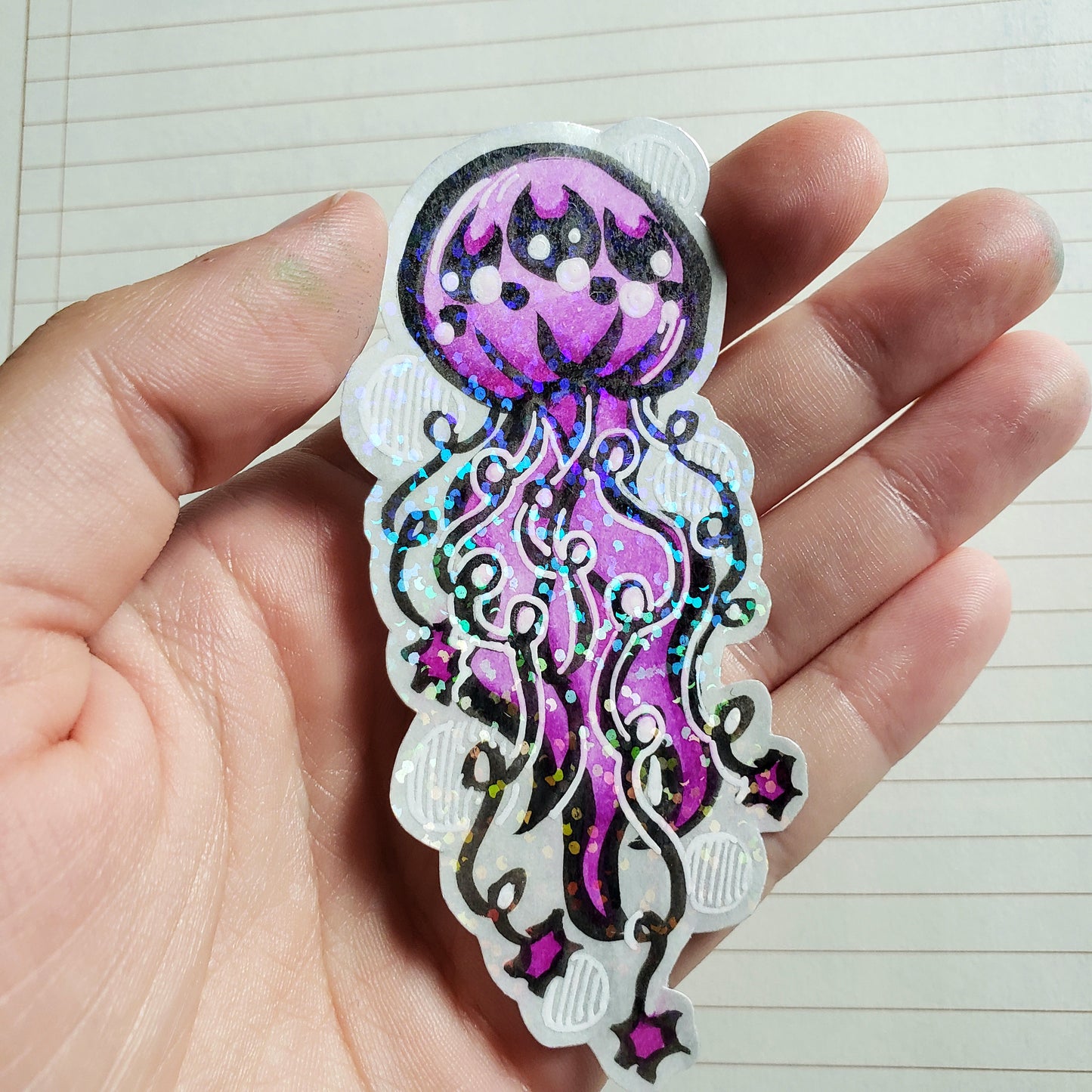 Sparkly Purple Jellyfish Sticker