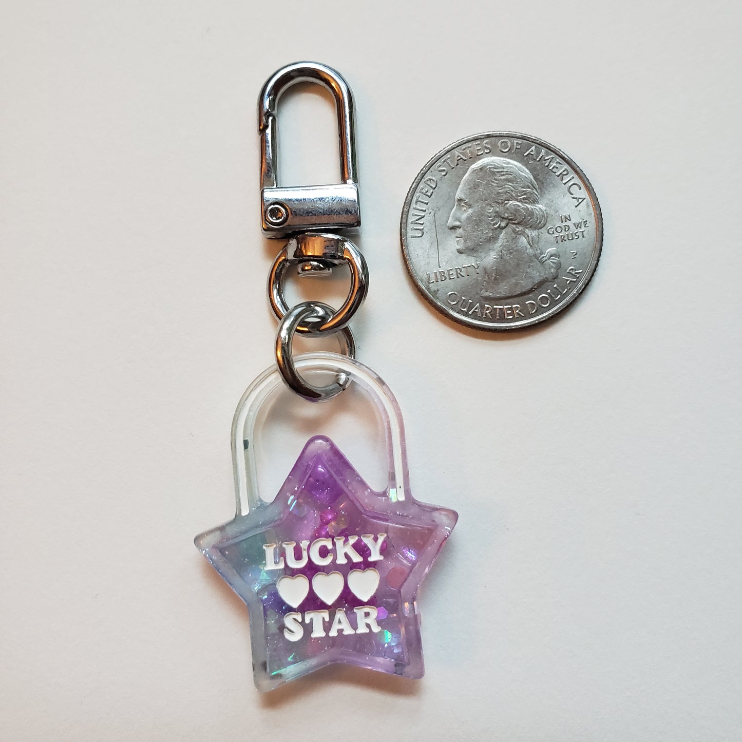"Lucky Star" Purple/Blue Handmade Keychain