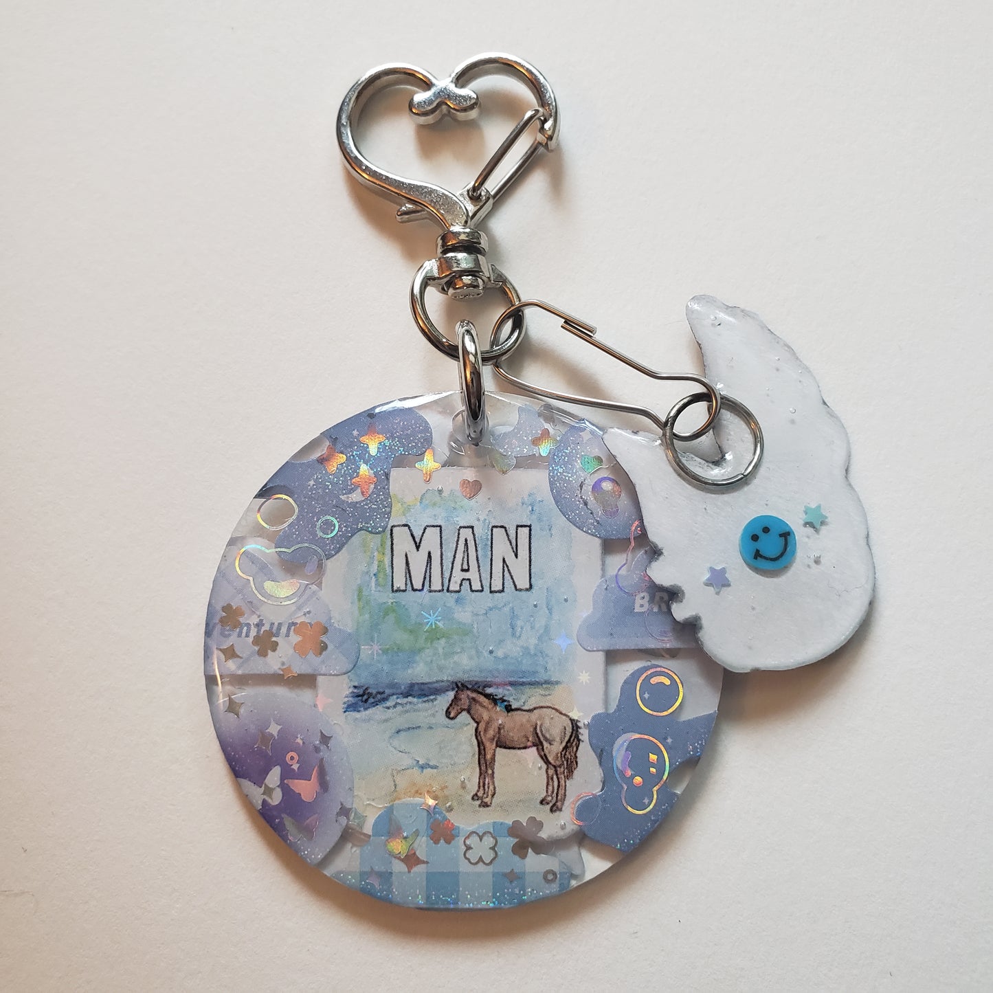 "Man" Horse Meme Handmade Keychain
