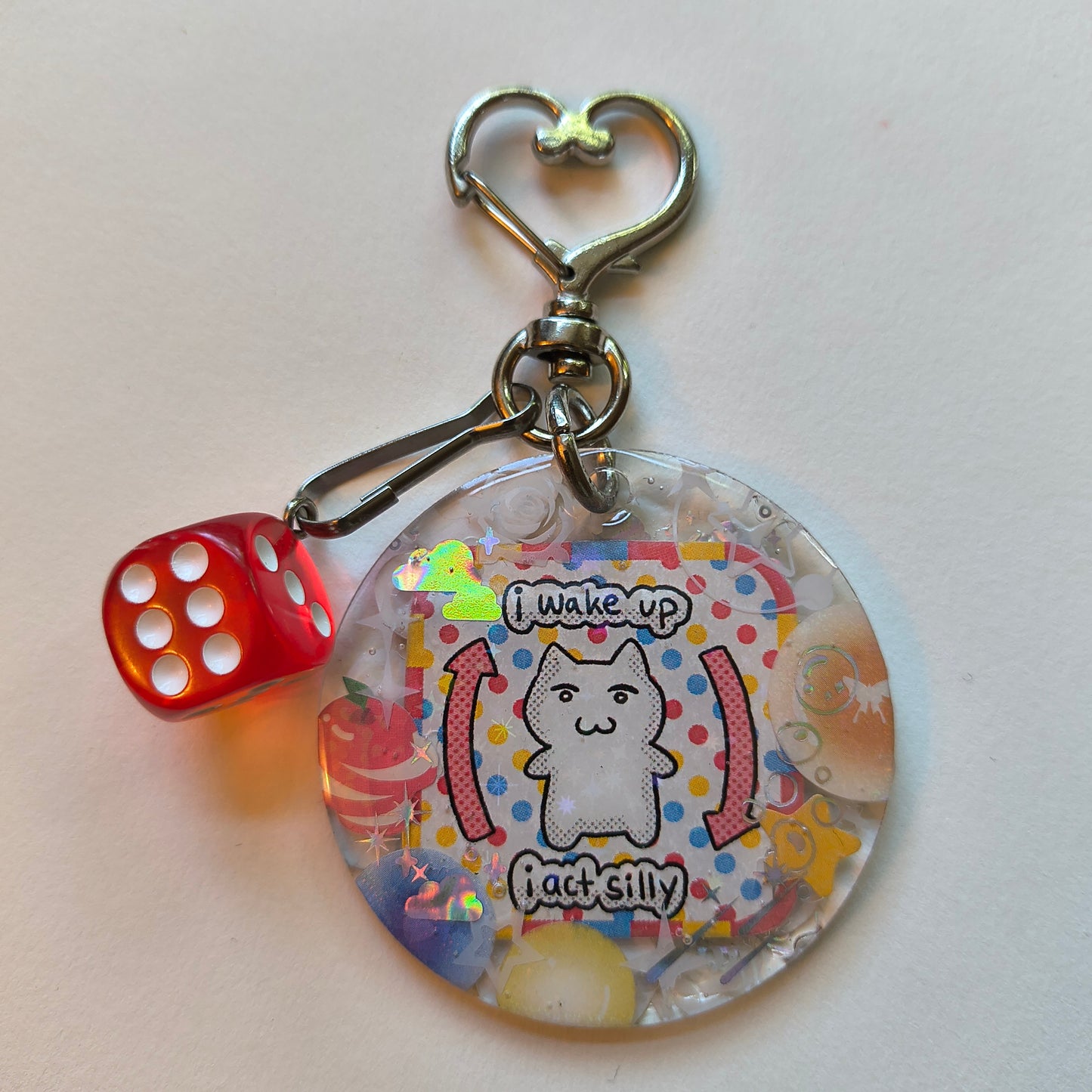 "I wake up I act silly" Handmade Keychain