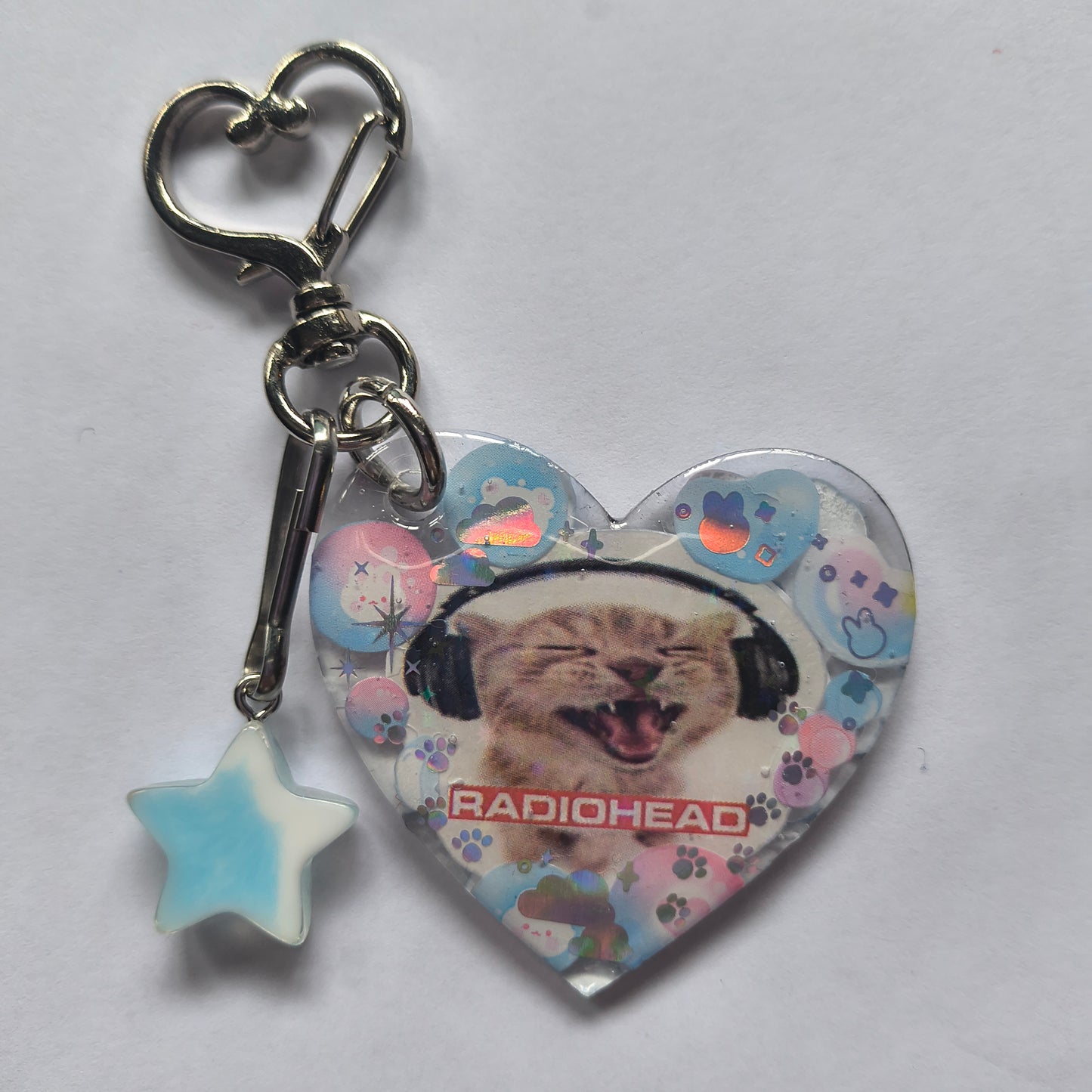 Radiohead Cat Handmade Keychain