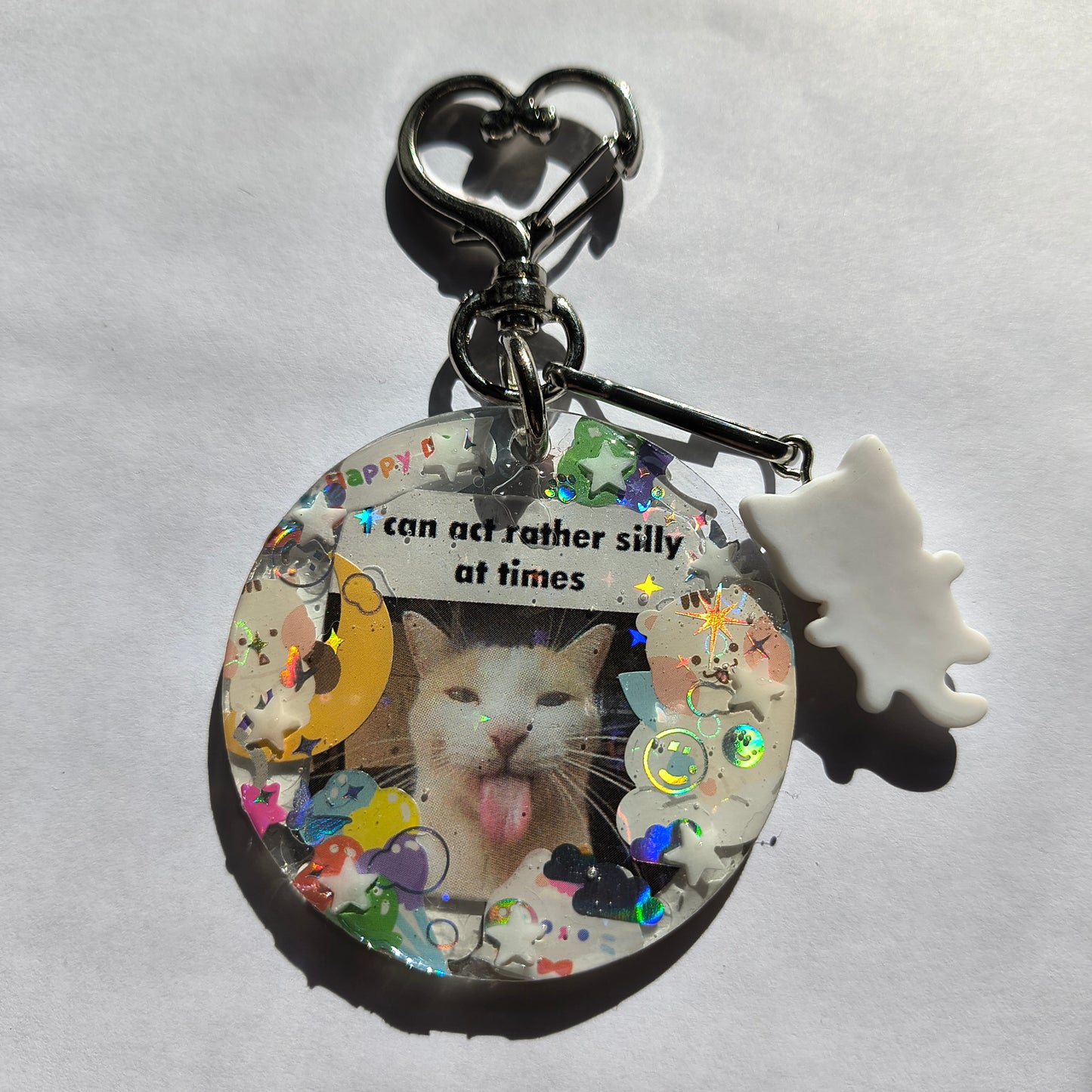 Silly Cat Handmade Keychain