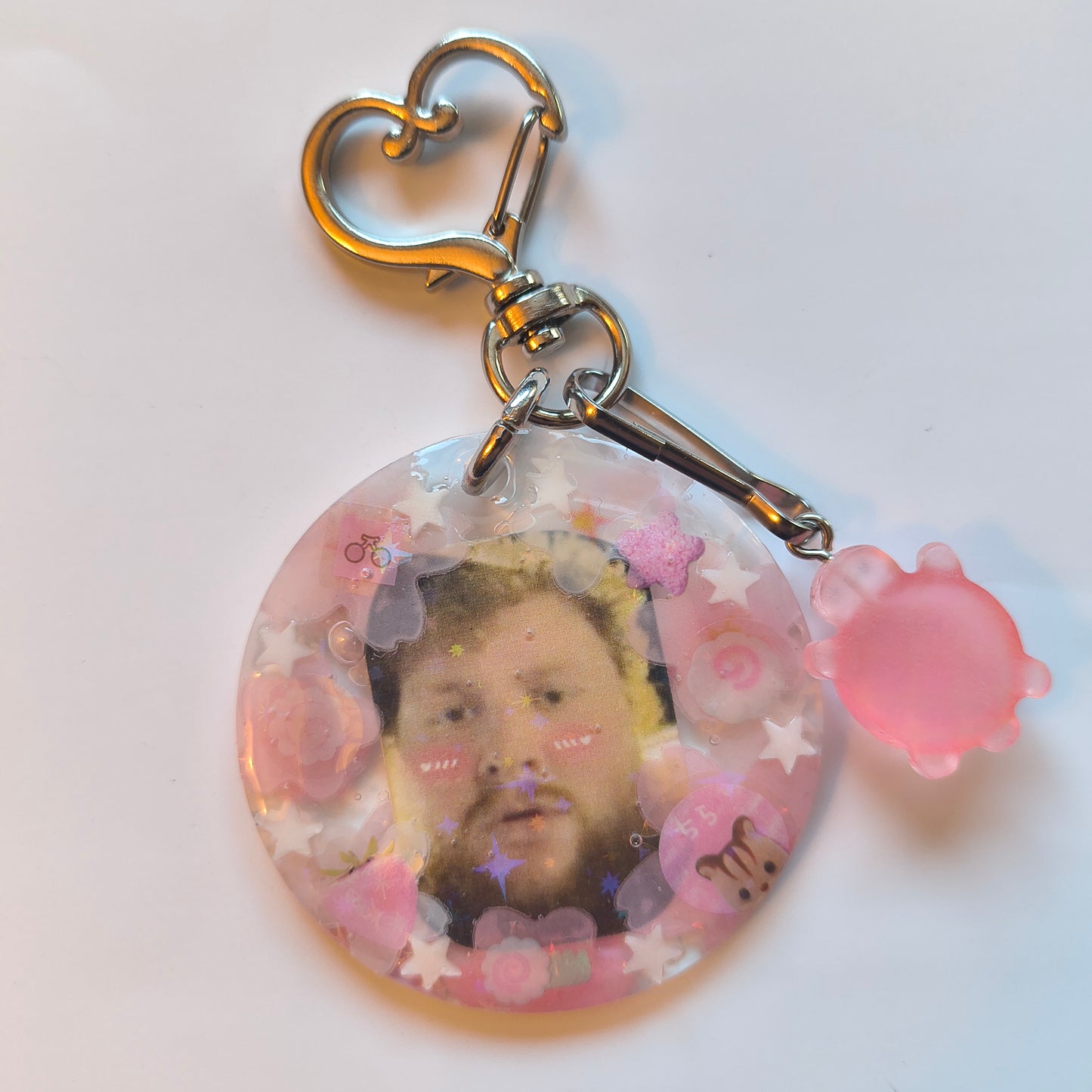 Caseoh Handmade Keychain (Pink Turtle Charm)