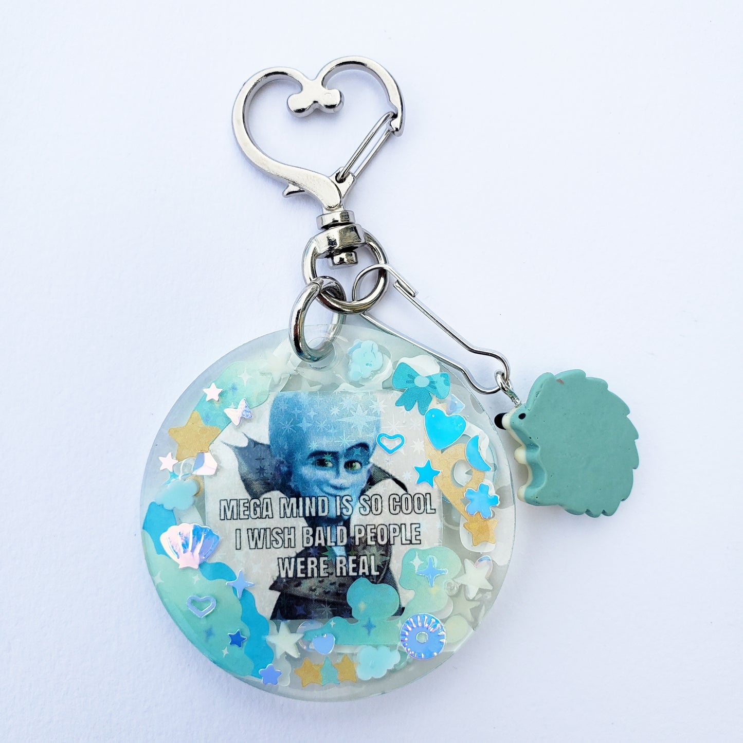 Megamind "Bald People" Keychain (Hedgehog charm)