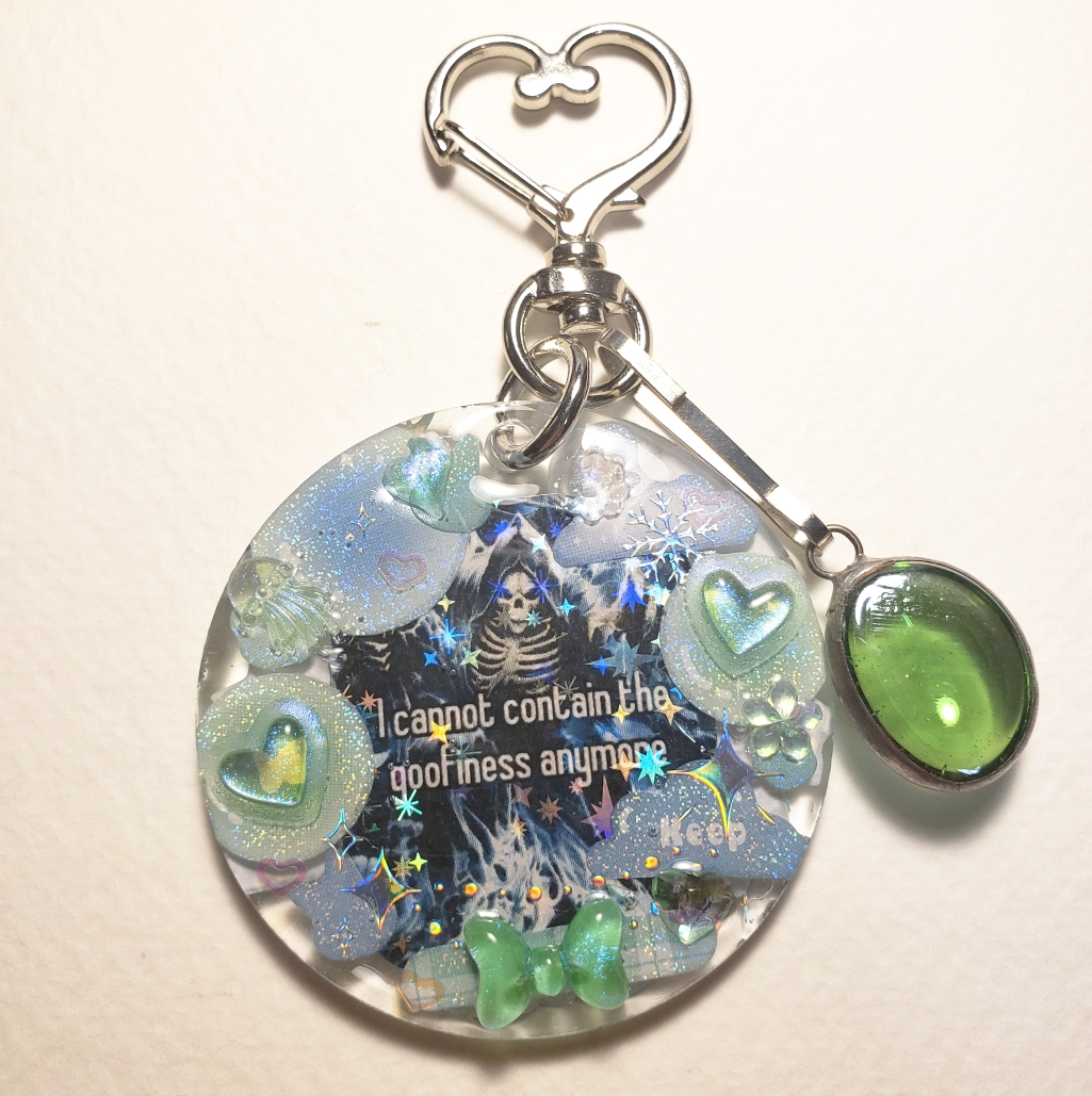 "I cannot contain the goofiness" Keychain (Green)