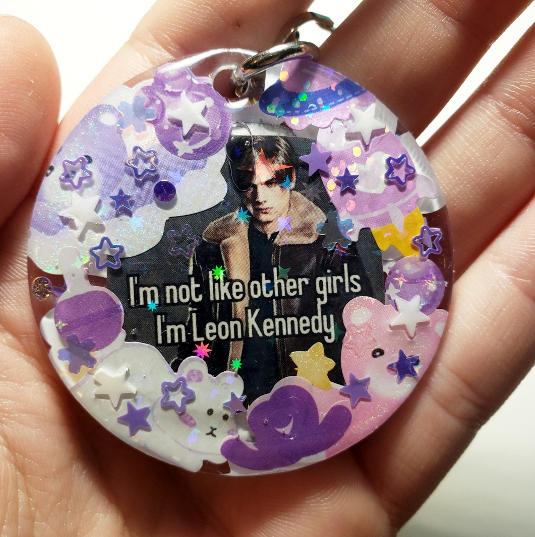 Leon Kennedy Purple Keychain
