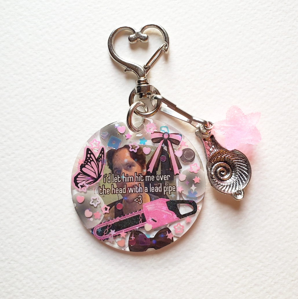 "Erm..scallop?/Lead pipe" Jerma Keychain