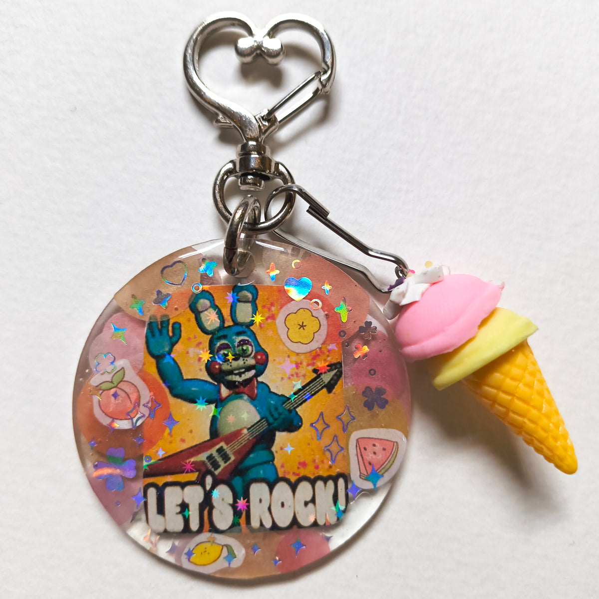 "Let's Rock" Bonnie Handmade Keychain