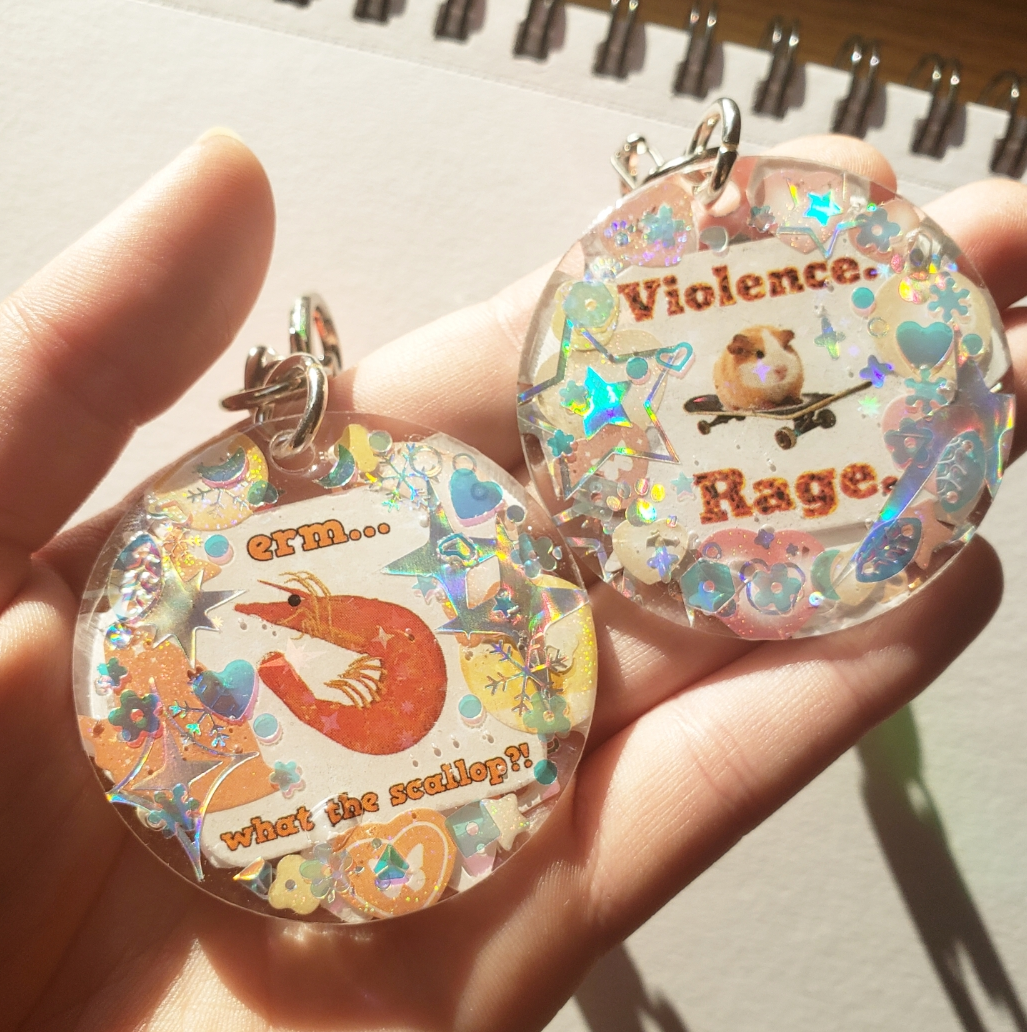 Violence Guinea Pig and Shrimp Keychain (Not sold as a set)