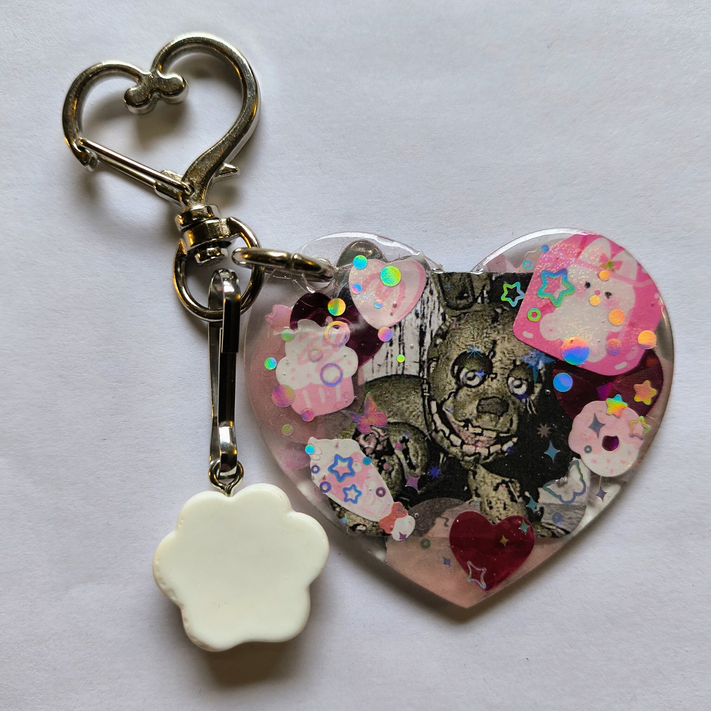 Springtrap Handmade Keychain (Pink Paw Charm)