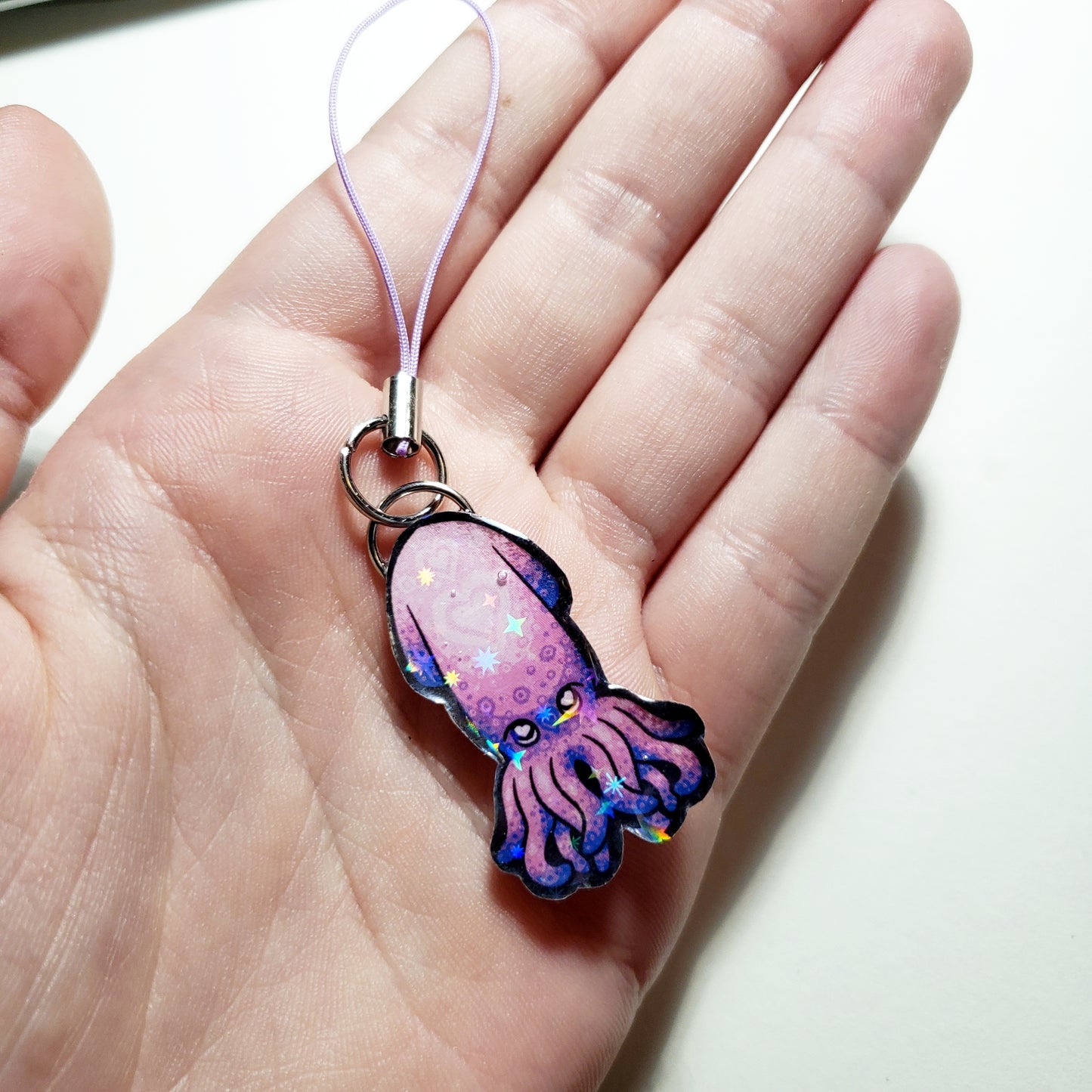 Purple Squid Phone Charm