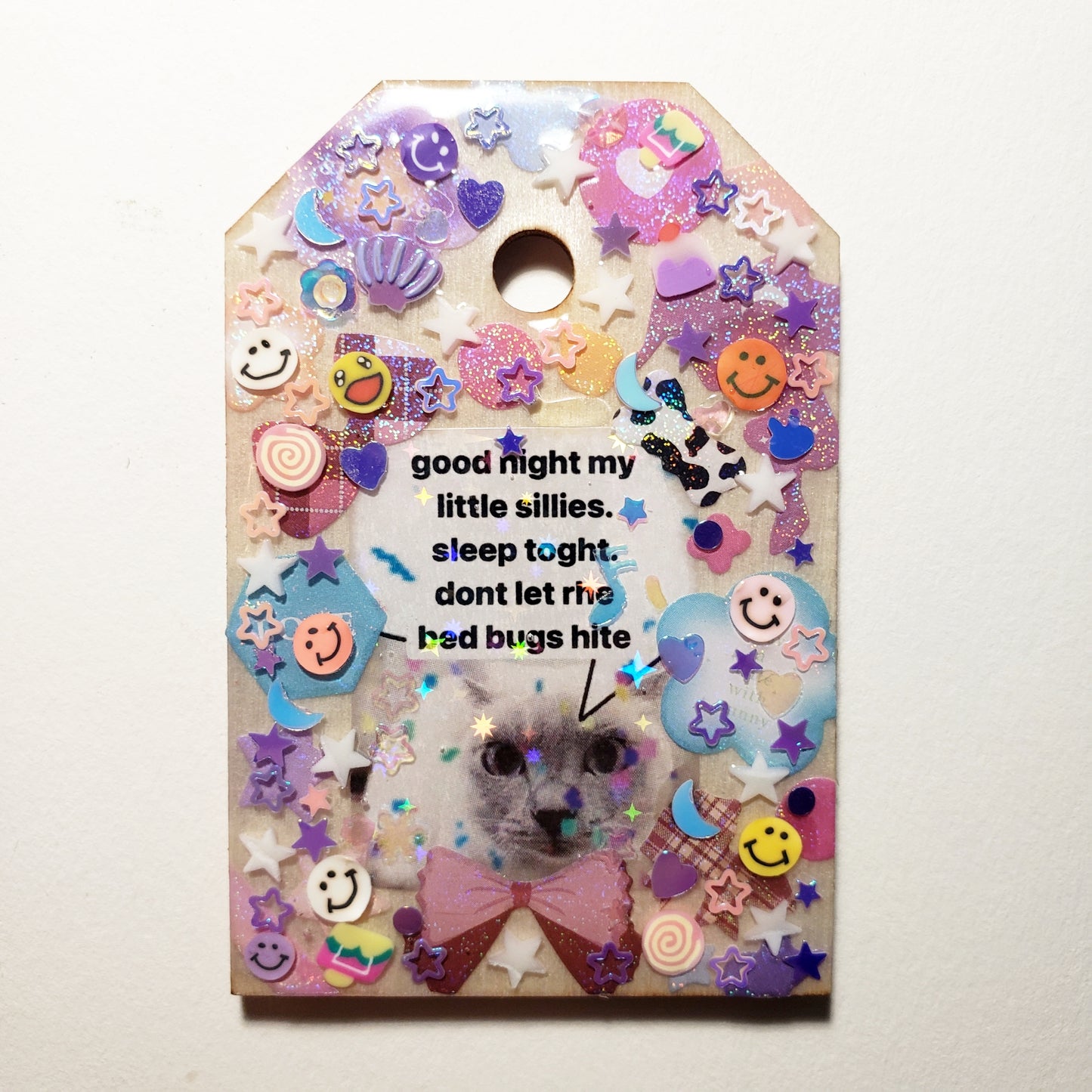Silly Cat Tag Keychain