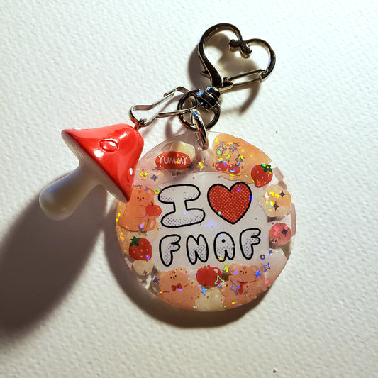 I Love FNAF Mushroom Keychain