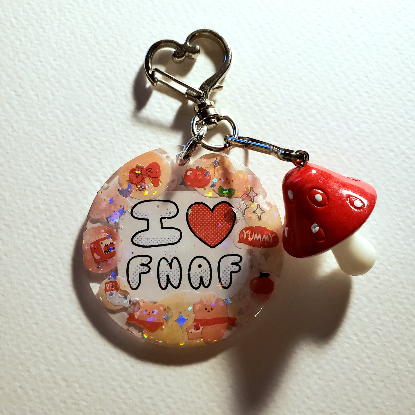 I Love FNAF Mushroom Keychain