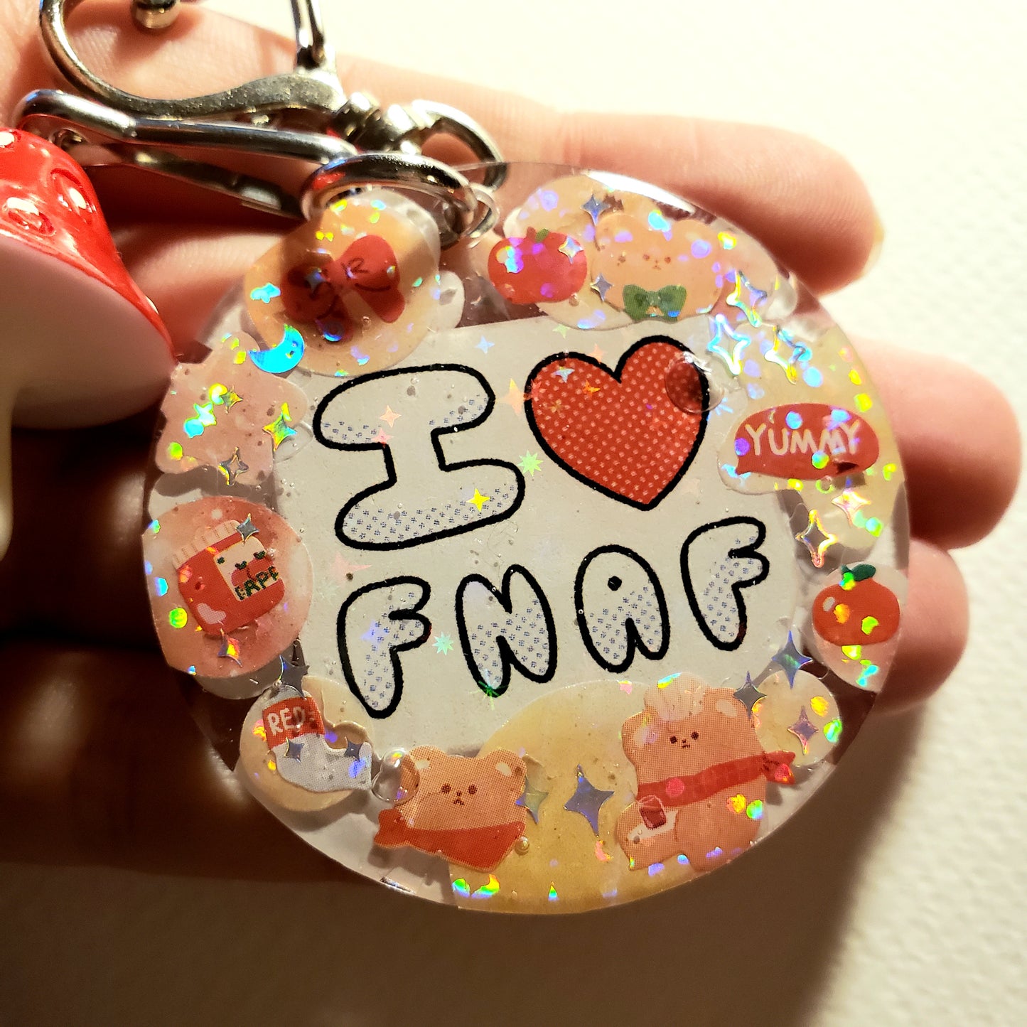 I Love FNAF Mushroom Keychain