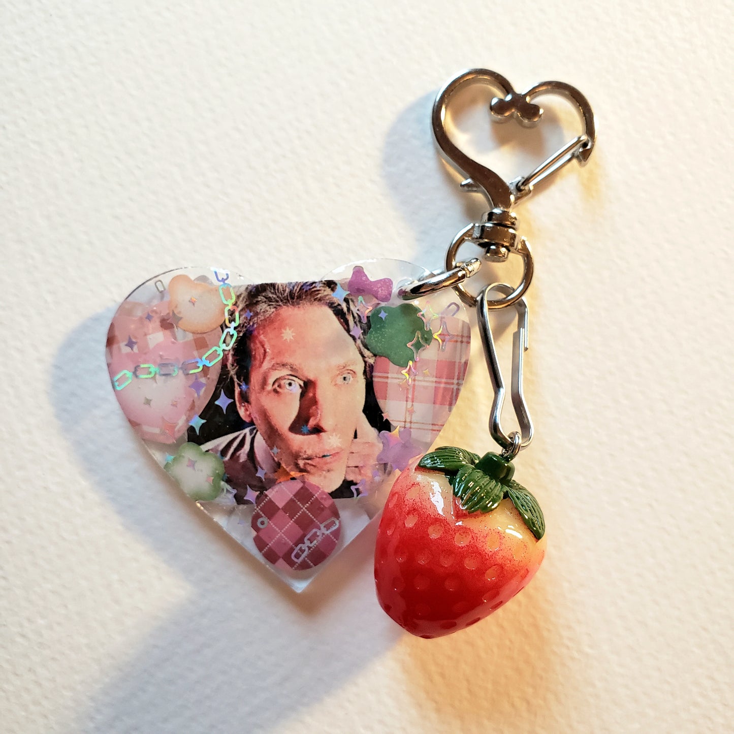 Jerma Stare Keychain (Strawberry Charm)