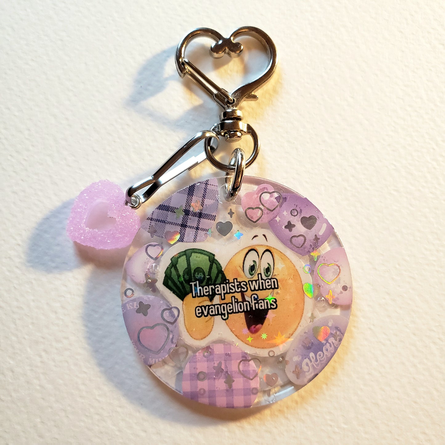 Neon Genesis Evangelion Meme Keychain (Purple)