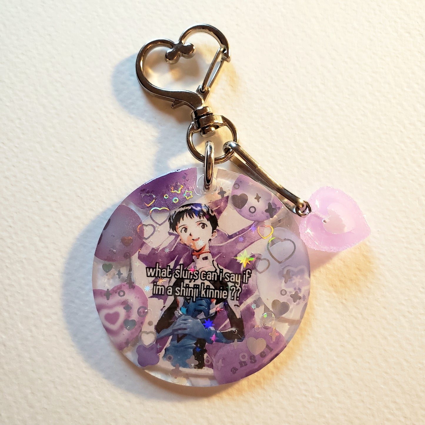 Neon Genesis Evangelion Meme Keychain (Purple)