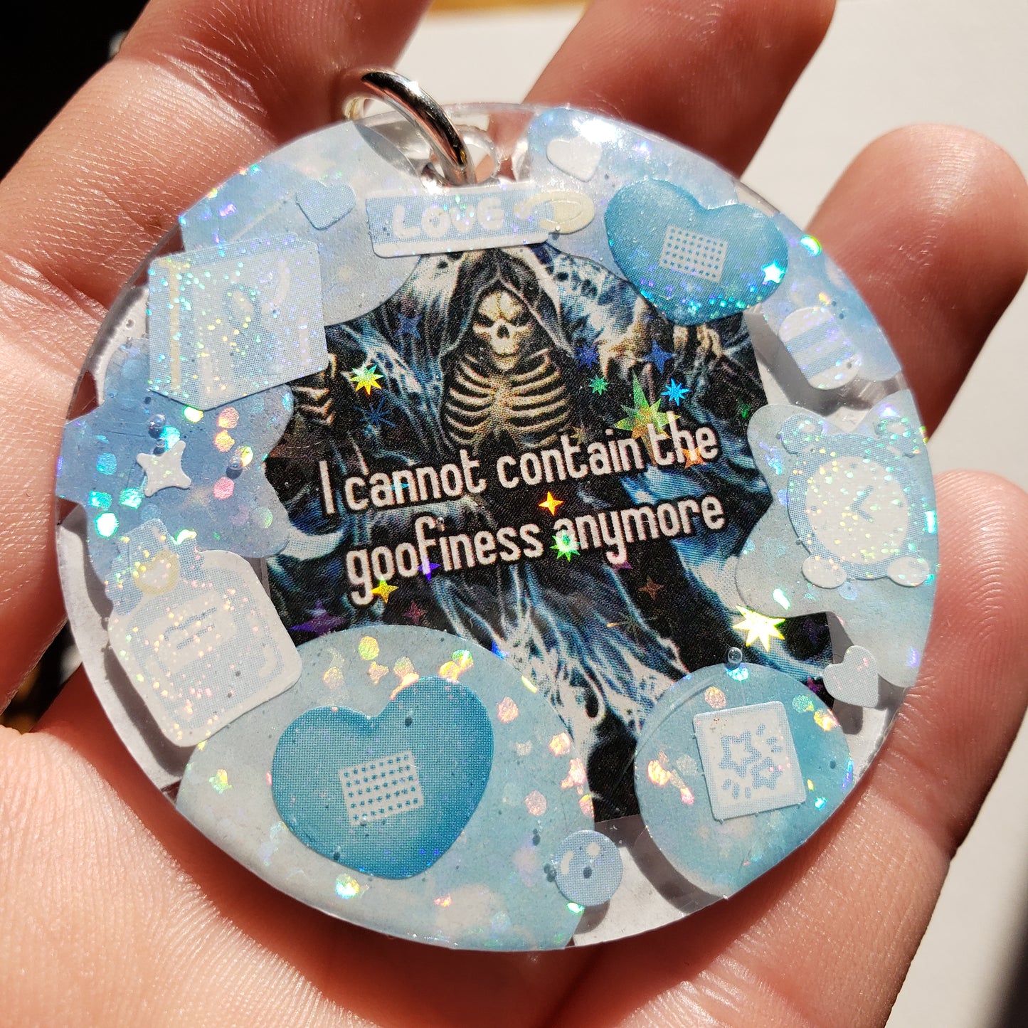 Skeleton "I Cannot Contain The Goofiness" Keychain