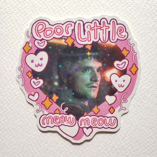 Mike Schmidt Poor Little Meow Meow Sparkly Sticker