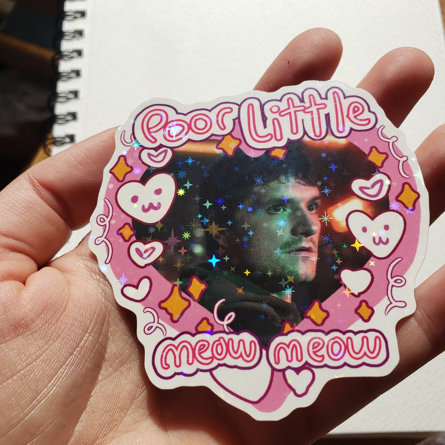 Mike Schmidt Poor Little Meow Meow Sparkly Sticker