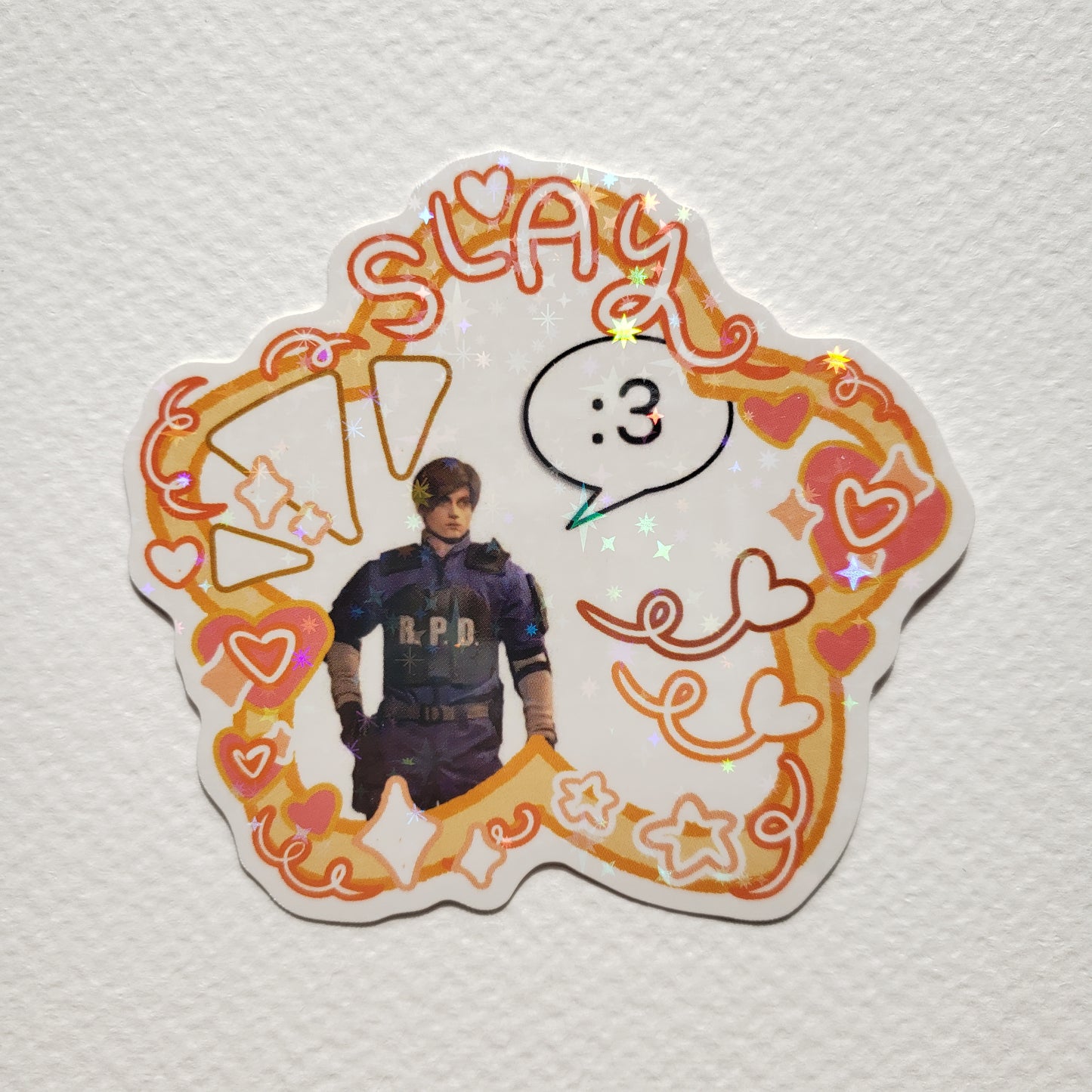 Leon Kennedy Slay Sparkly Sticker