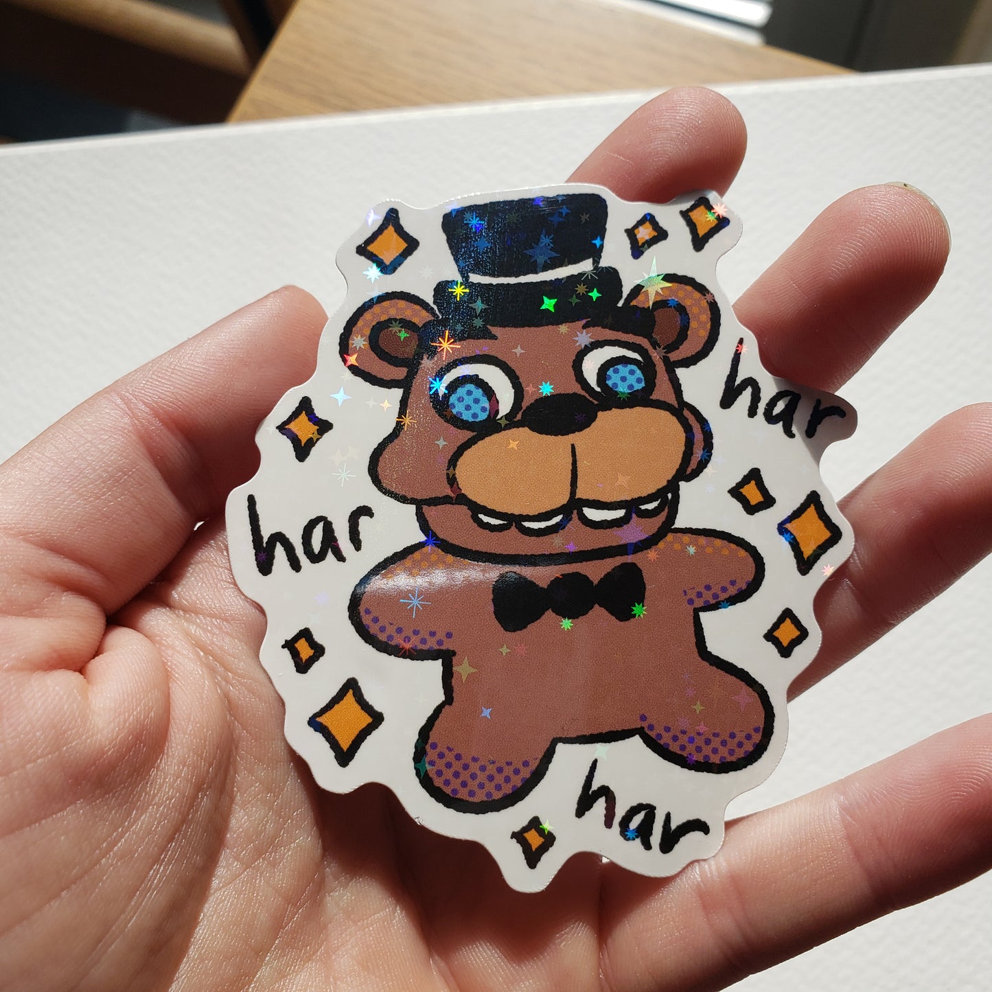 Freddy Har Har Har Sparkly Sticker