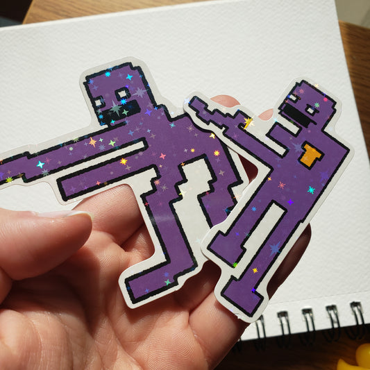 Purple Guy Sparkly Stickers