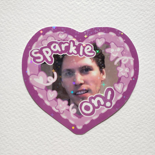Jerma Sparkle On Heart Sparkly Sticker