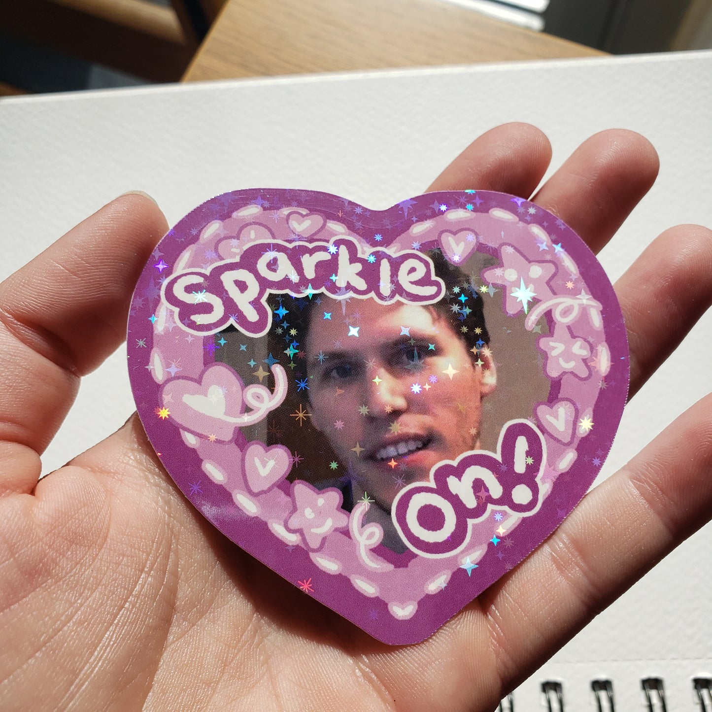 Jerma Sparkle On Heart Sparkly Sticker