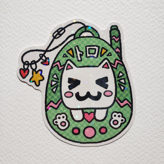 Toro Tamagotchi Sparkly Sticker (Original Art)