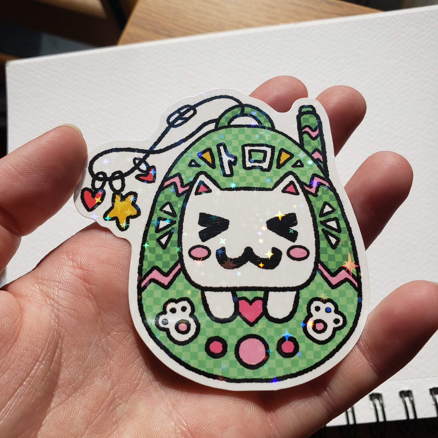 Toro Tamagotchi Sparkly Sticker (Original Art)