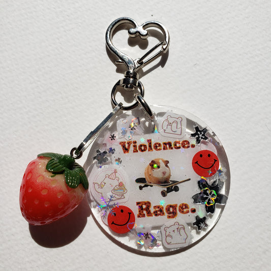 Violence Rage Hamster Keychain