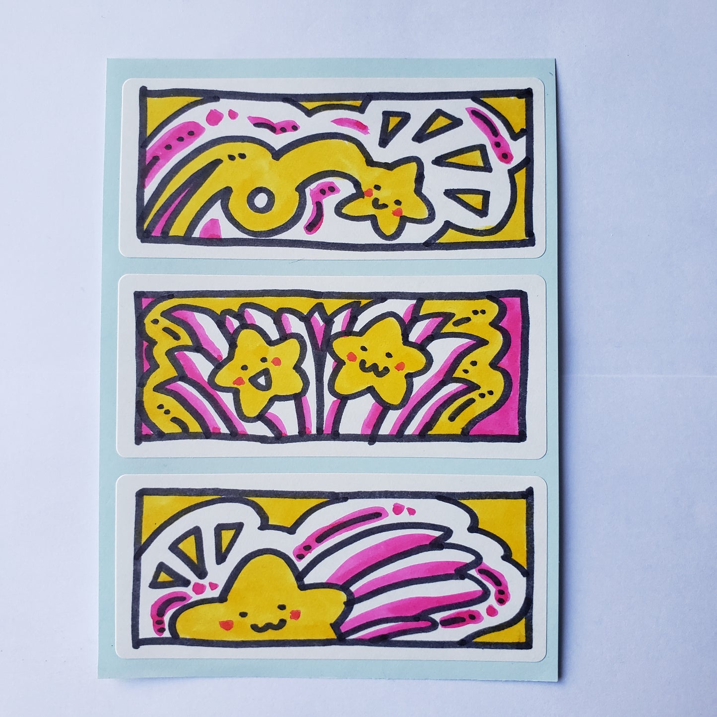 Yellow and Pink Doodles Sticker Sheet