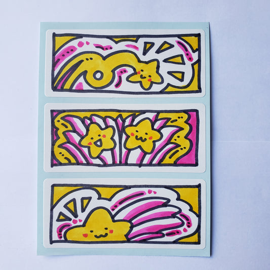 Yellow and Pink Doodles Sticker Sheet