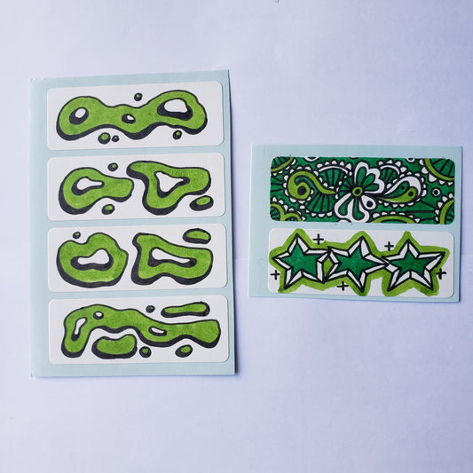 Green Doodles Sticker Set