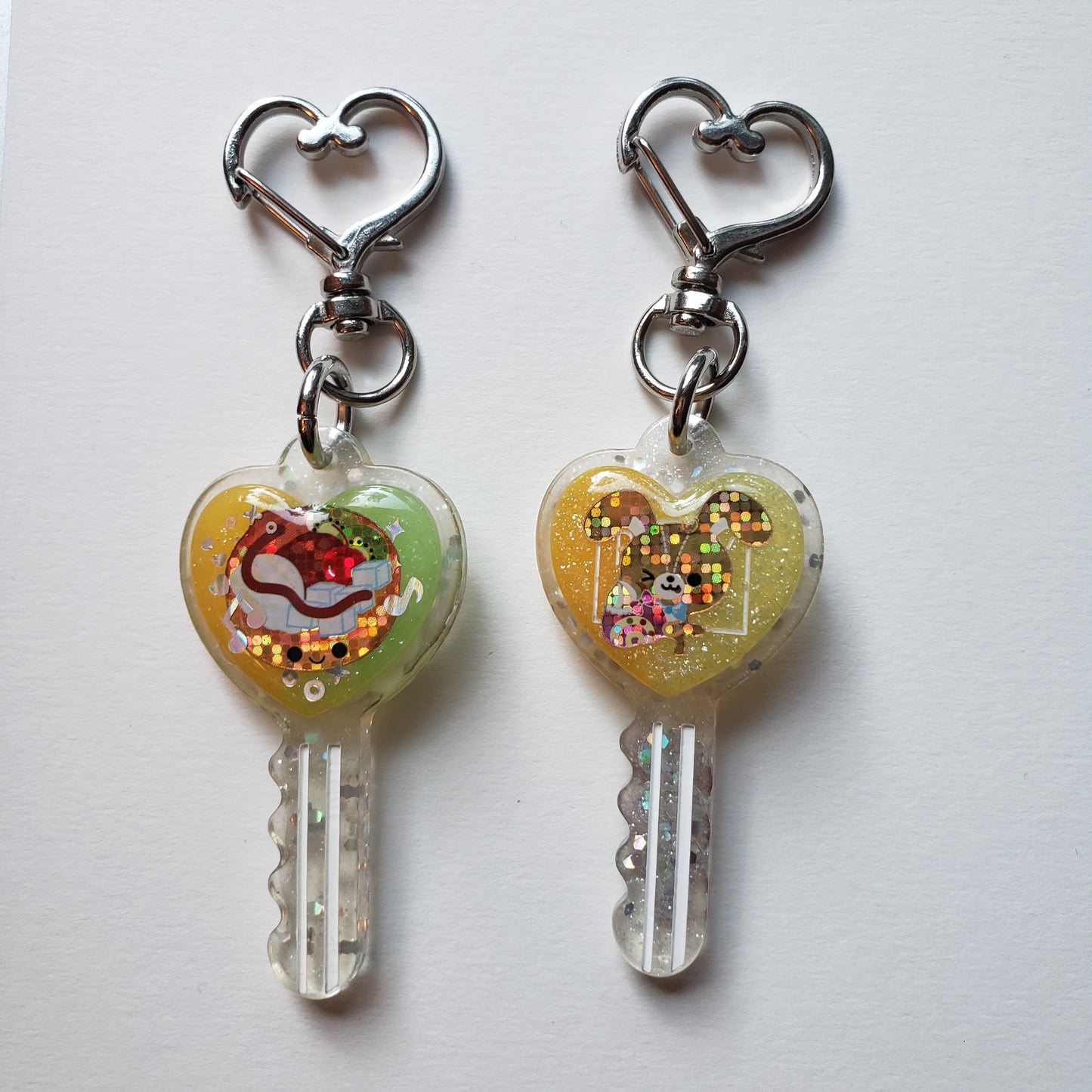 Key Shaped Handmade Keychains (Not a set)