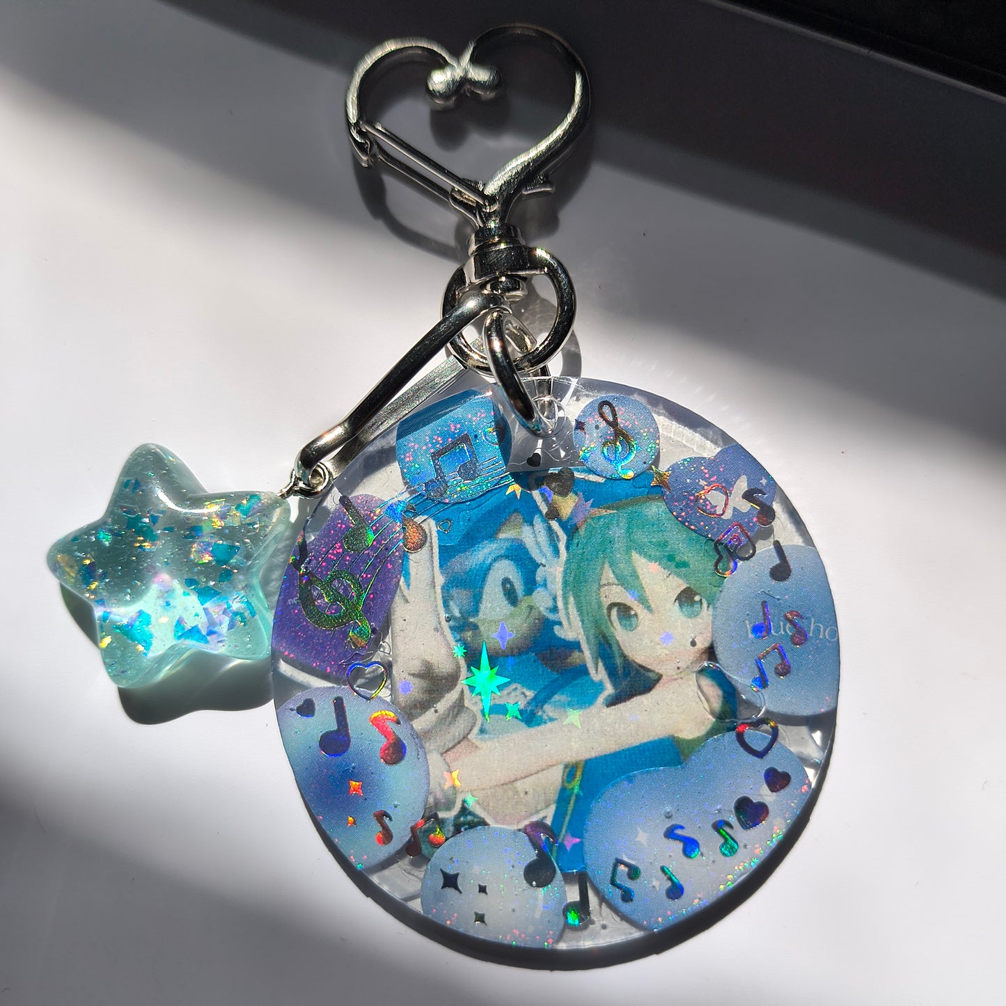 Handmade Miku x Sonic Keychain