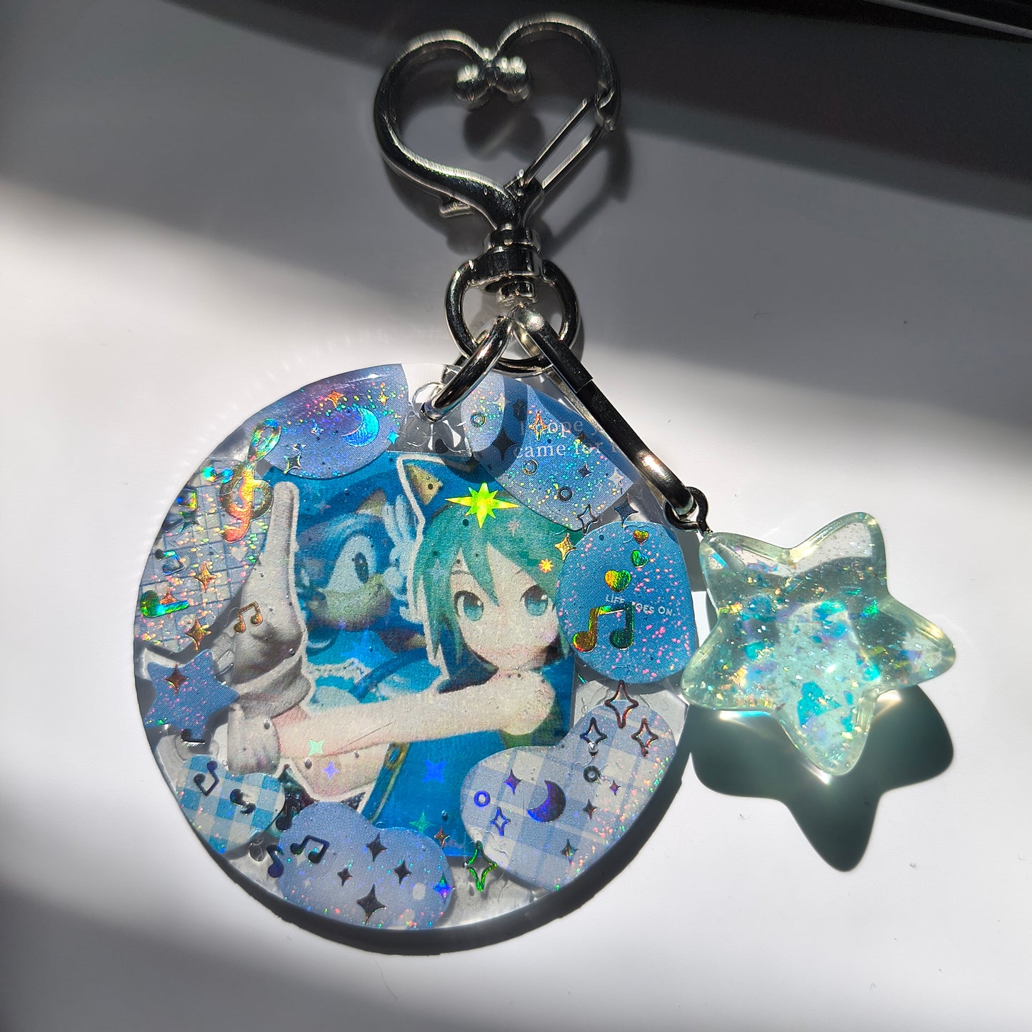 Handmade Miku x Sonic Keychain