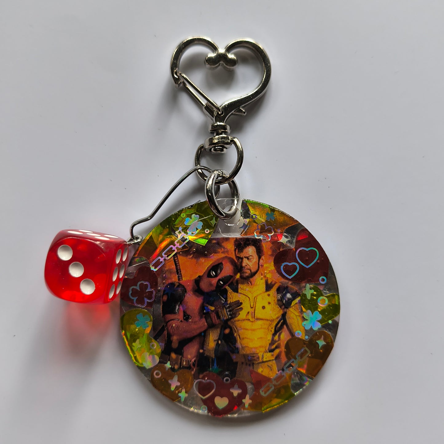 Deadpool & Wolverine Handmade Keychain (Dice Charm)