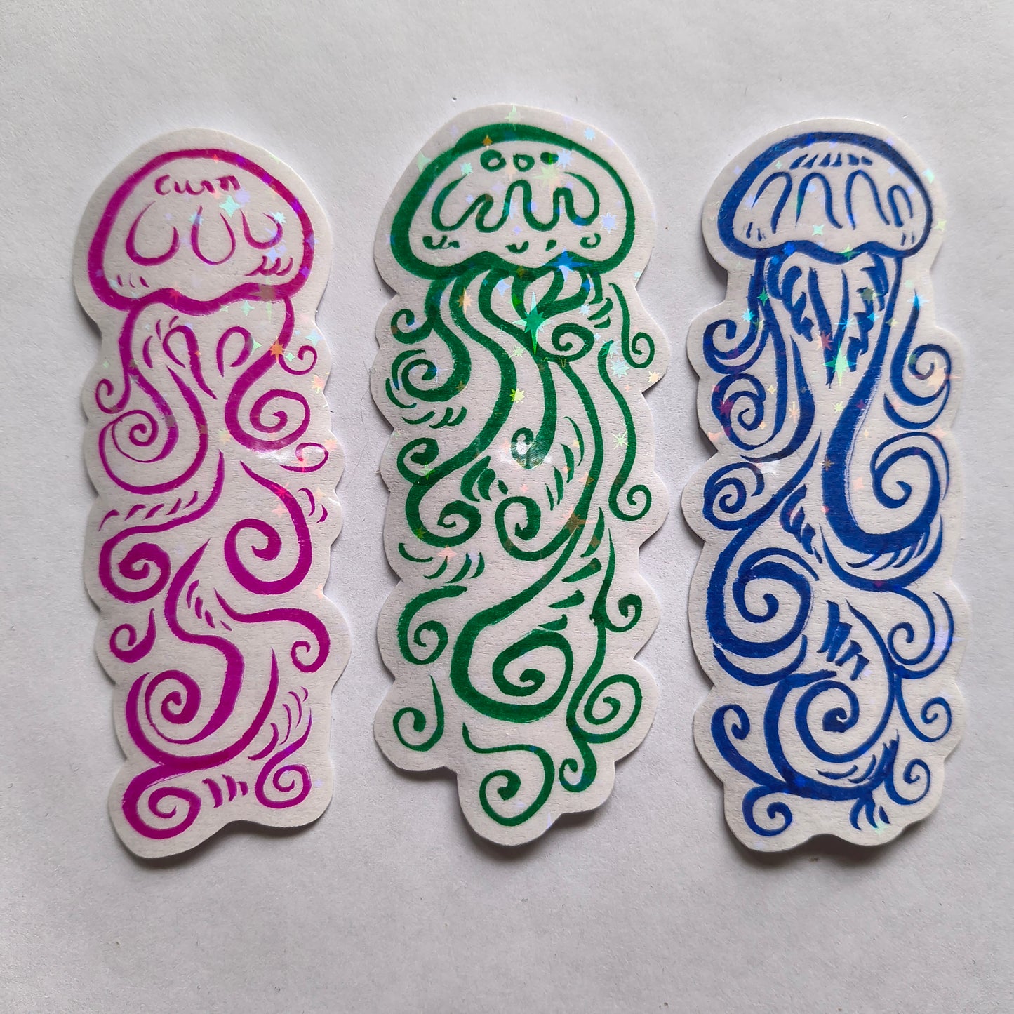 Hand-drawn Paper Jellyfish Stickers