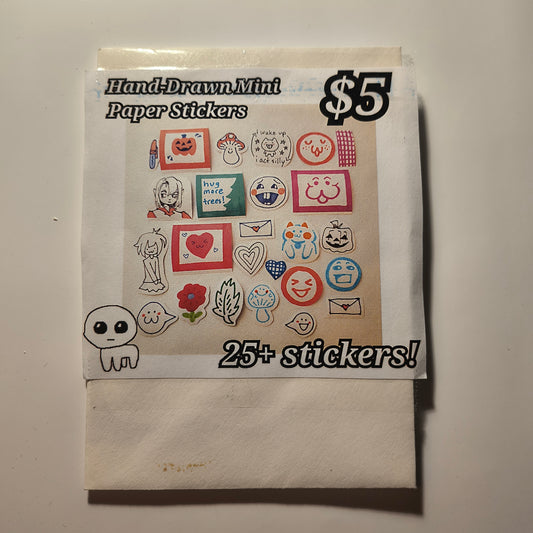 Hand Drawn Mini Paper Stickers Pack