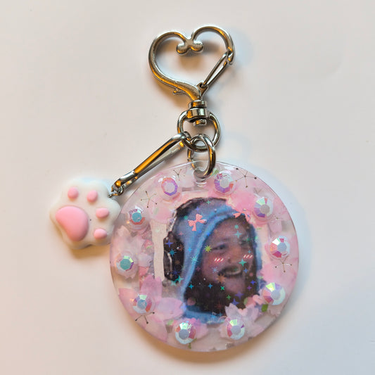 Caseoh Handmade Keychain (Pink Paw Charm)