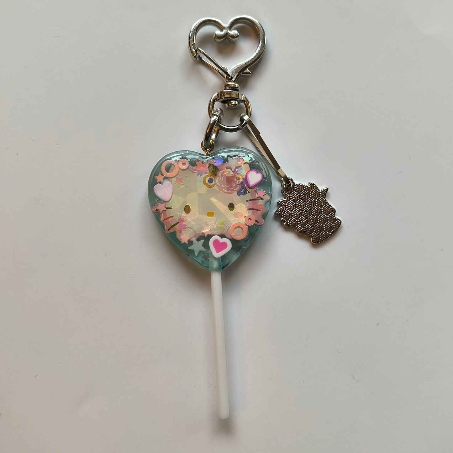 Gojo + Hello Kitty Heart Lollipop Keychain