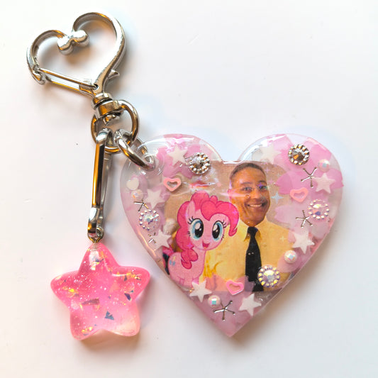 Gustavo Fring + Pinkie Pie Handmade Keychain