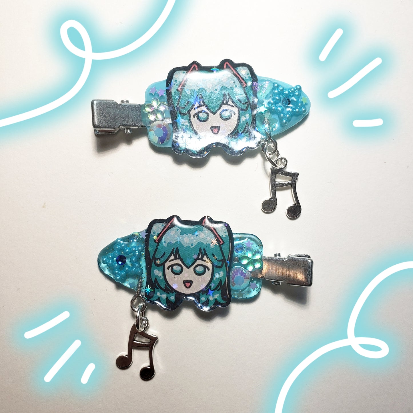 Hatsune Miku Hairclips