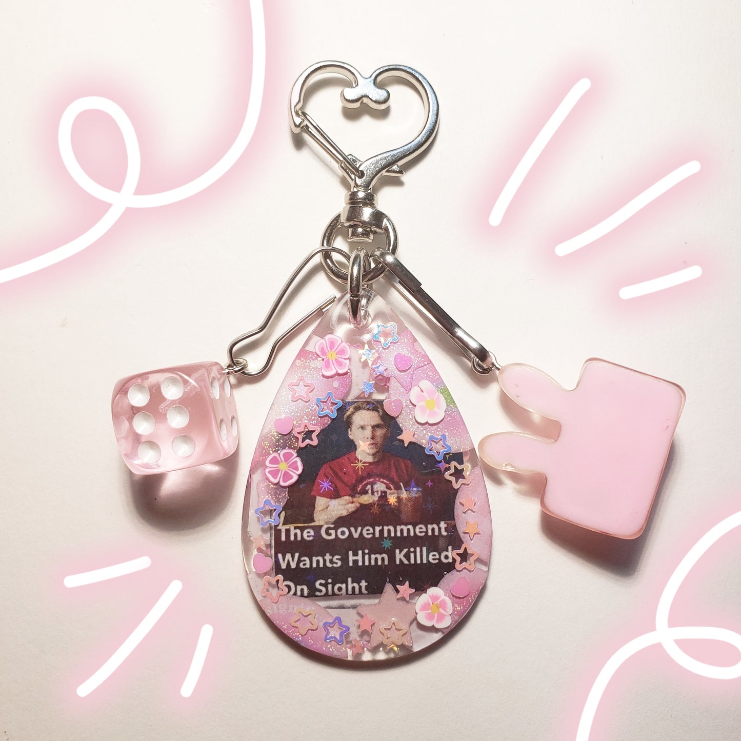 Jerma Stare Keychain (Pink Theme)